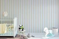 Papel de parede listrado bege branco e azul acizentado 469-3111