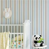 Papel de parede listrado bege branco e azul acizentado 469-3112