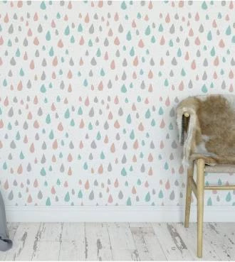 Papel de parede infantil chuva