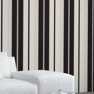 Papel de parede listrado cinza e preto