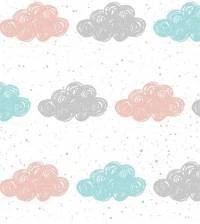 Papel de parede infantil com nuvens 1420-3130