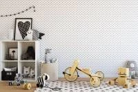 Papel de parede poá branco com bolinhas azul marinho 367-3134