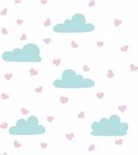 Papel de parede infantil de nuvem em azul 1422-3135