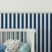 Papel meia parede azul marinho e branco com listras finas 496-3148