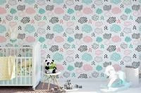 Papel de parede nuvem infantil coloridas 1366-3154
