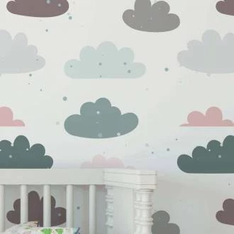 Papel de parede com nuvens e fundo branco
