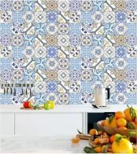 Azulejo Adesivo Azul e Branco Hidráulico 527-3170