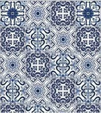 Ladrilho Hidráulico geométrico royal blue 724-3180