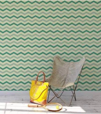 Papel de parede adesivo chevron verde