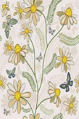 Papel de parede floral teen com borboletas