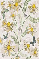 Papel de parede floral teen com borboletas