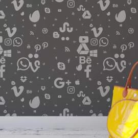 Papel de parede mídias sociais monocromático