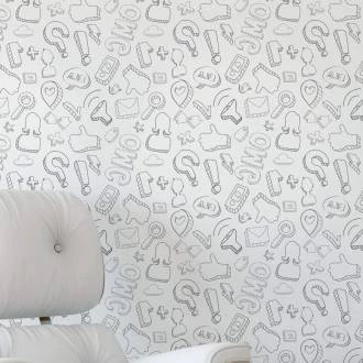 Papel de parede emojis chat cinza