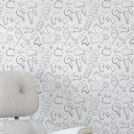 Papel de parede emojis chat cinza