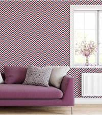Papel de parede chevron branco azul e vermelho 690-3324