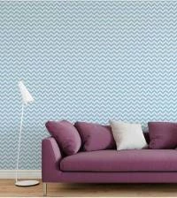 Papel de parede chevron em tons de azul e branco 1464-3332