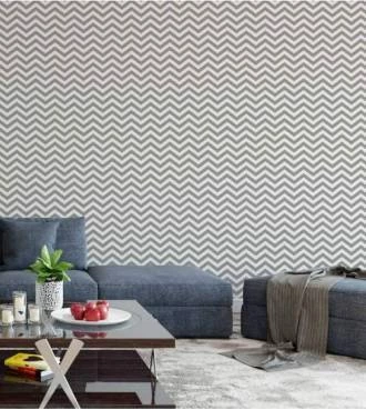 Papel de parede chevron zig zag branco e cinza