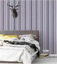 Papel de parede listras azul vermelho e branco 485-3350