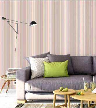 Papel de parede com listra verticais rosa