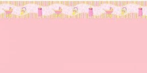 Papel meia parede infantil rosa bebê
