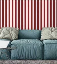 Papel de parede listrado vermelho e branco 78-3389