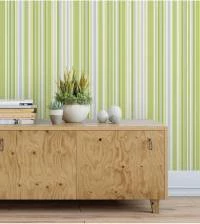 Papel de parede listrado em tons de verde azul e branco 823-3410