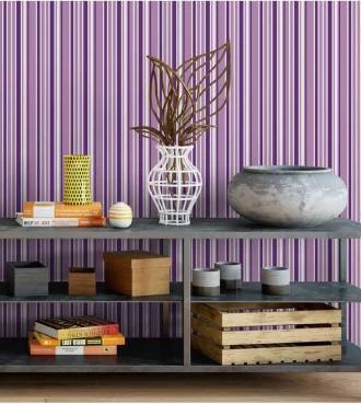 Papel de parede listrado roxo branco lilas