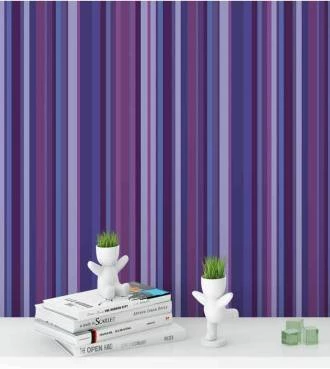 Papel de parede listrado roxo e azul