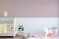 Papel de parede chevron rosa cinza e branco 683-3446