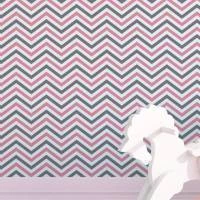 Papel de parede chevron rosa cinza e branco 683-3447