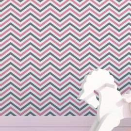 Papel de parede chevron rosa cinza e branco