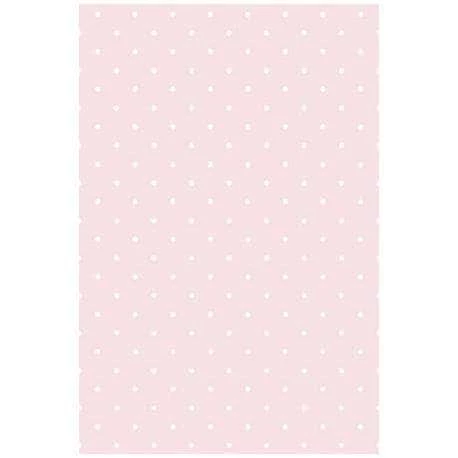 Papel de parede poá rosa chá com branco 307-346