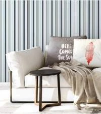 Papel de parede com listras finas em tons verde e azul 1475-3465