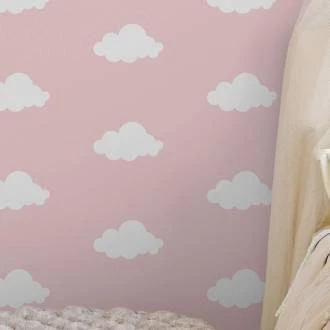 Papel de parede nuvem rosa