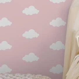 Papel de parede nuvem rosa