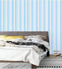 Papel de parede listrado infantil azul claro 1486-3490