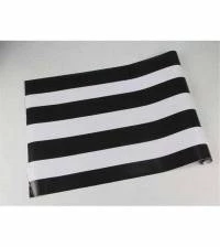 Papel de parede listrado com listras em branco e preto 9 cm 1489-3499