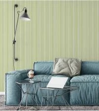 Papel de parede listrado com listras em tons de verde 1490-3501