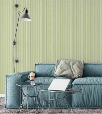 Papel de parede listrado com listras em tons de verde