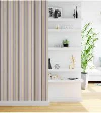 Papel de parede listrado em tons de lilás para meninas 1496-3515