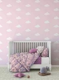 Papel de parede nuvem rosa e branco 1503-3531