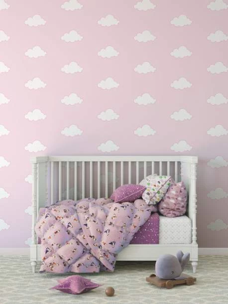 Papel de parede nuvem rosa e branco 1503-3531