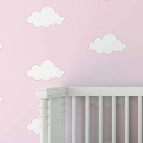 Papel de parede nuvem rosa e branco 1503-3532
