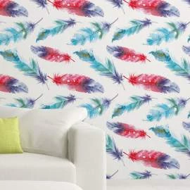 Papel de parede penas coloridas