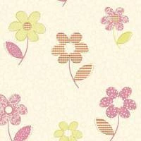 Papel de parede Girl Floral Rosa e Amarelo 1531-3600