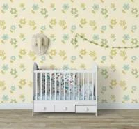 Papel de parede Girl Floral Verde Azul e Amarelo 1533-3606