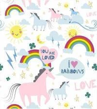 Papel de parede unicórnios e arco iris 1536-3619
