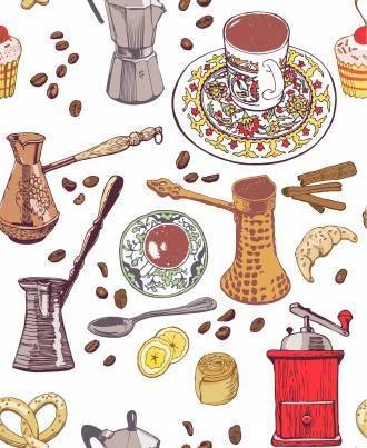 Papel de parede café cartoon