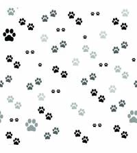 Papel de parede patinhas branco e preto