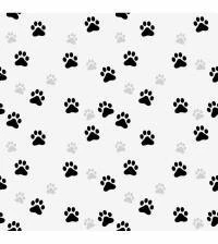 Papel de parede patinhas de filhote branco e preto